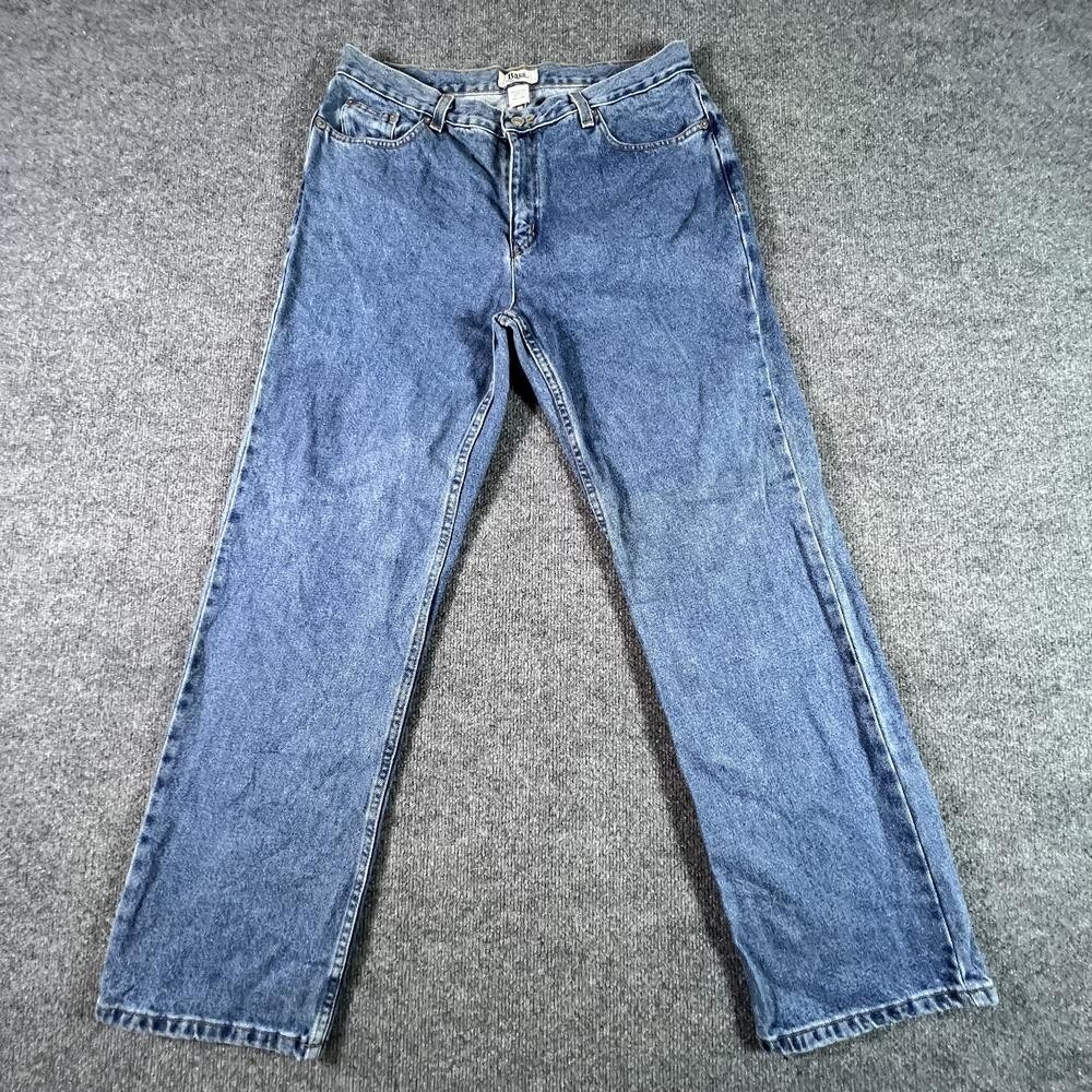 Bass Straight Jeans Women's 10 Blue Denim Workwear Travel High Rise 5-Pockets